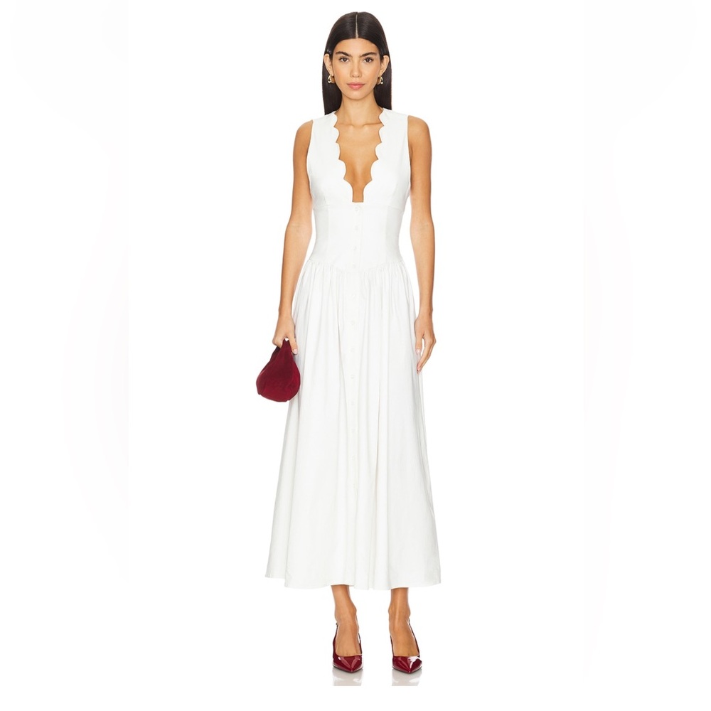 WeWoreWhat White Scalloped Maxi Dress